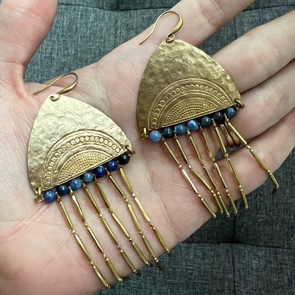 Handmade art deco fringe earrings - Picture 4 of 5